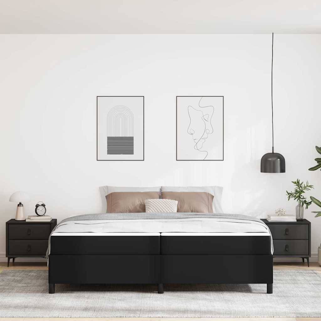 vidaXL Bettrahmen mit Matratze Schwarz 200 x 200 cm Stoff