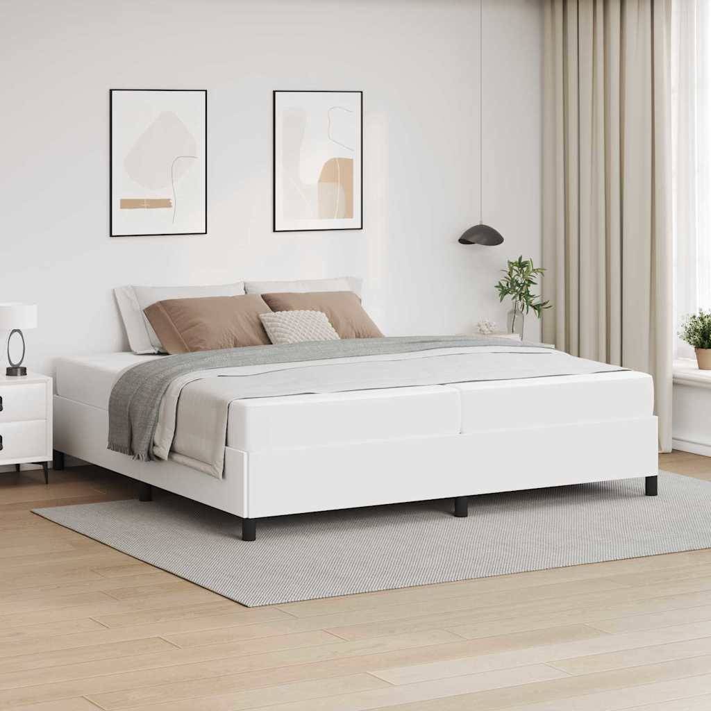 vidaXL Bettrahmen mit Matratze Weiß 200 x 200 cm Stoff