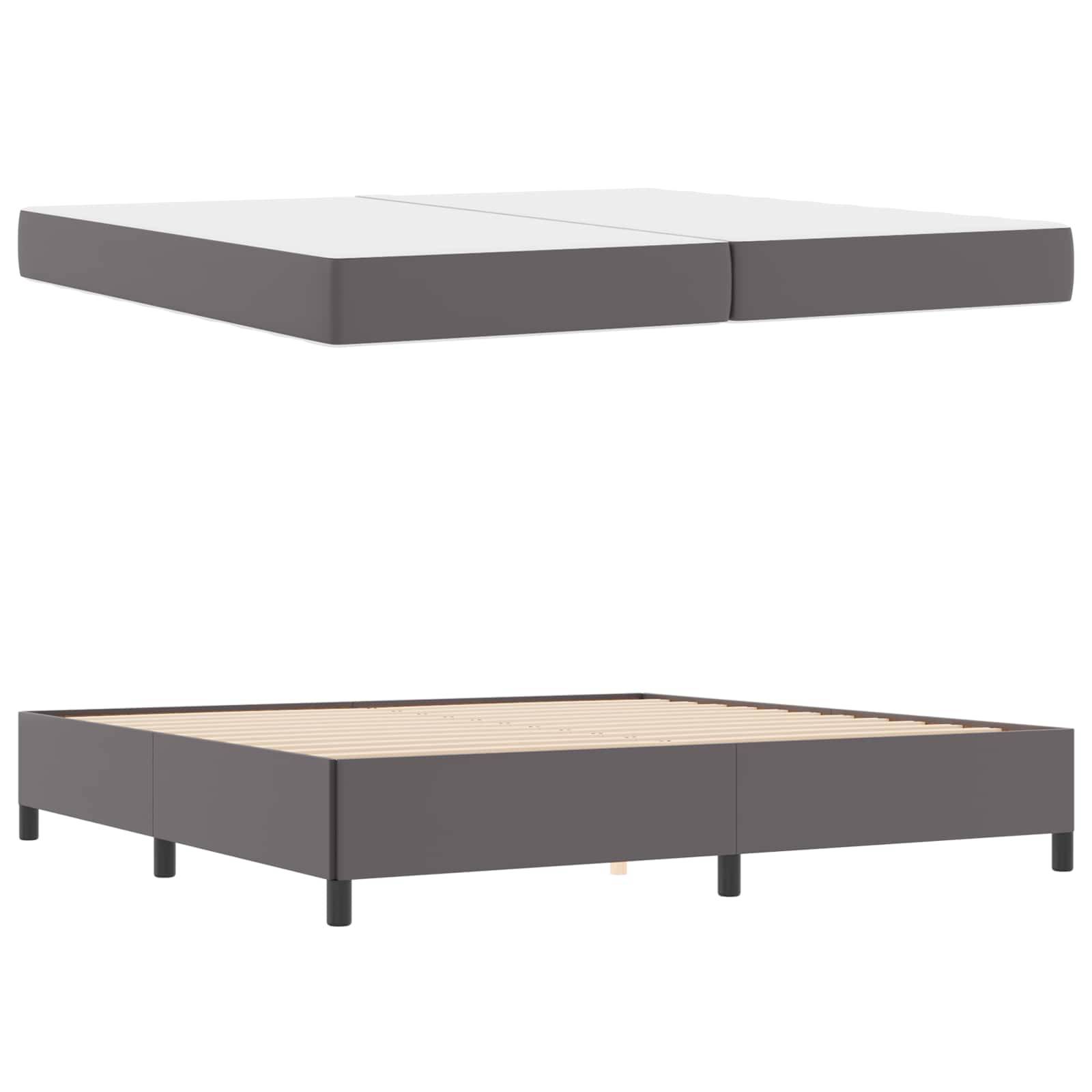 vidaXL Bettrahmen mit Matratze Grau 200 x 200 cm Stoff