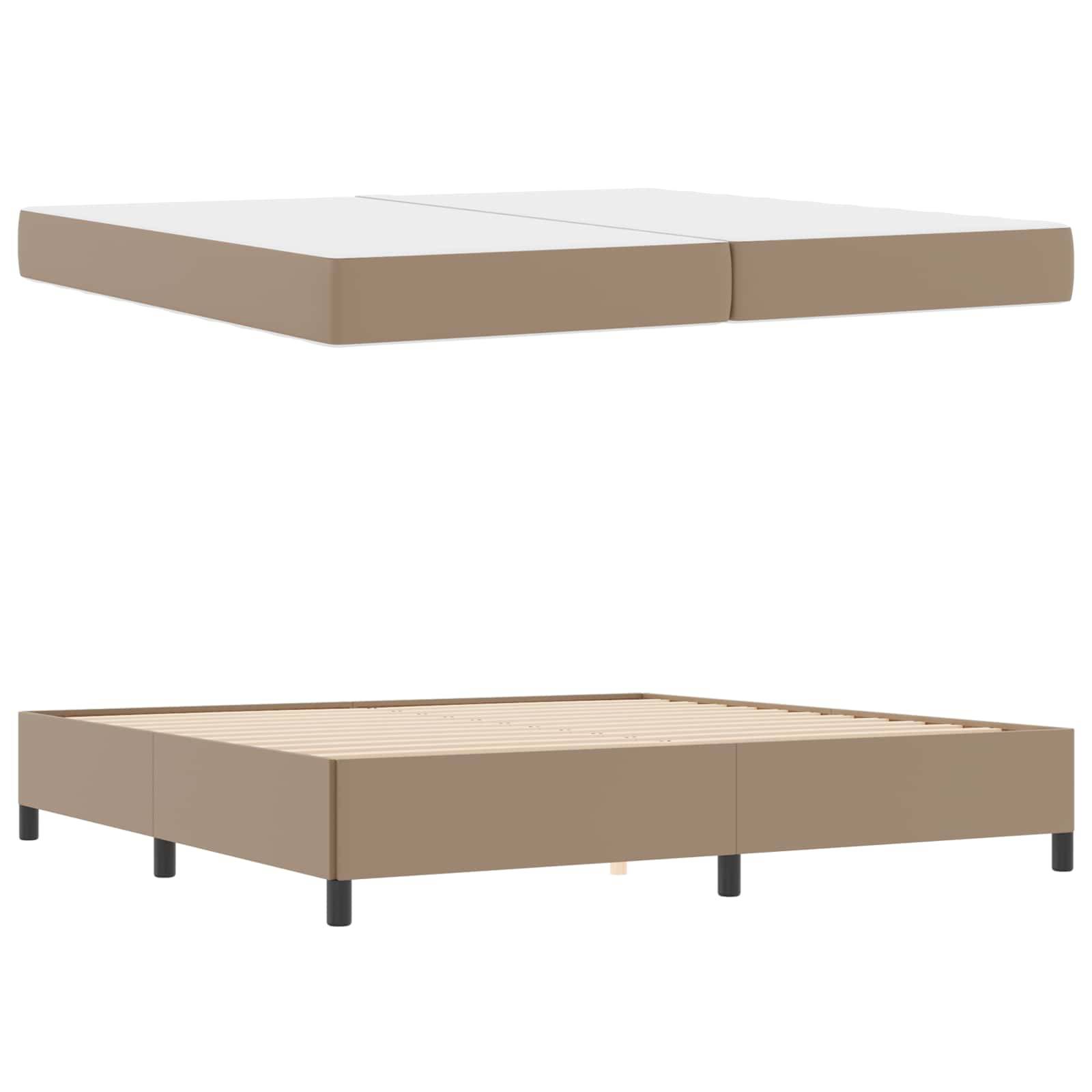 vidaXL Bettrahmen mit Matratze Cappuccino 200 x 200 cm Stoff