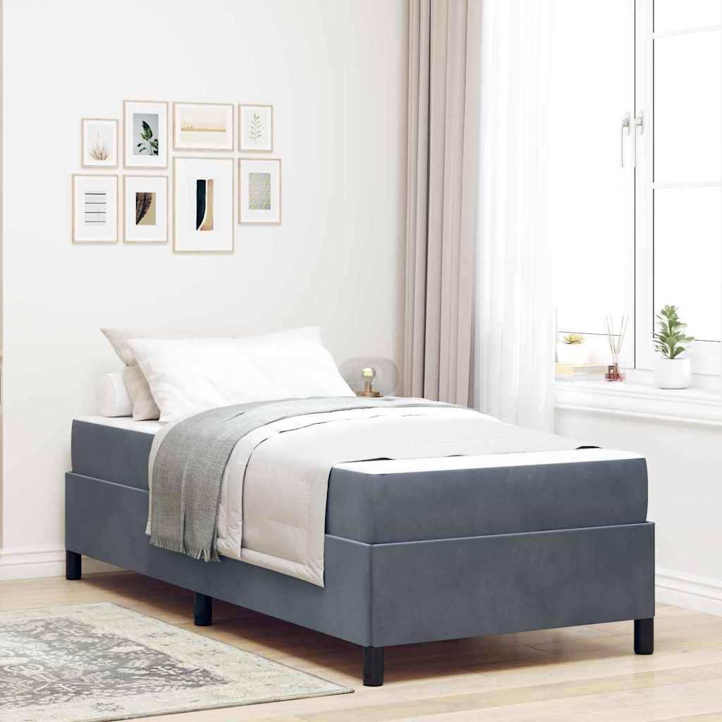 vidaXL Bettrahmen mit Matratze Dunkelgrau 80 x 200 cm Stoff