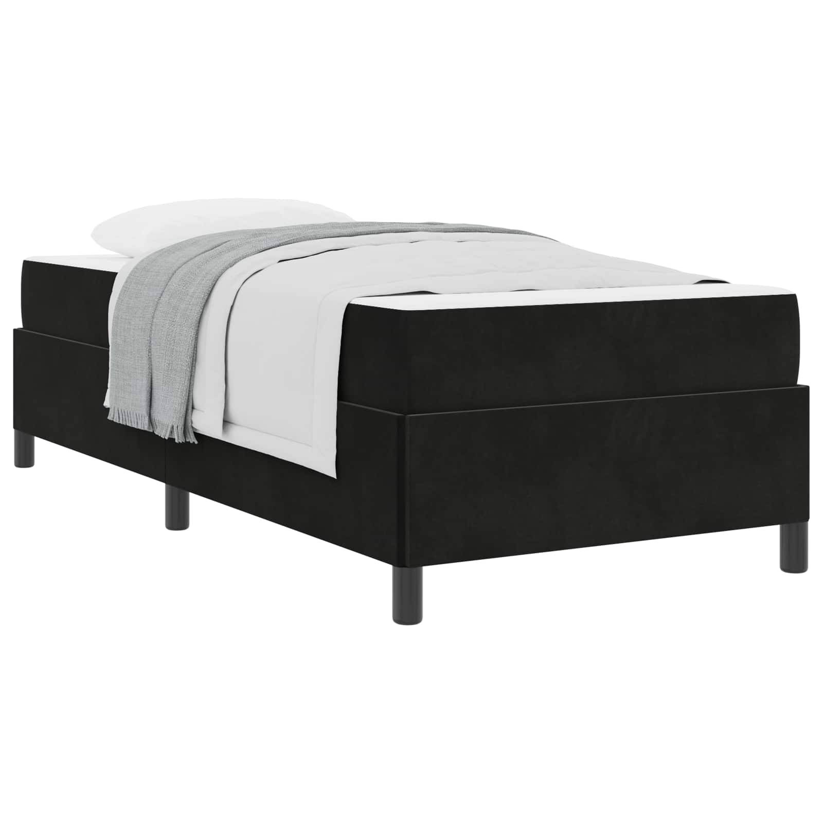 vidaXL Bettrahmen mit Matratze Schwarz 90 x 200 cm Stoff