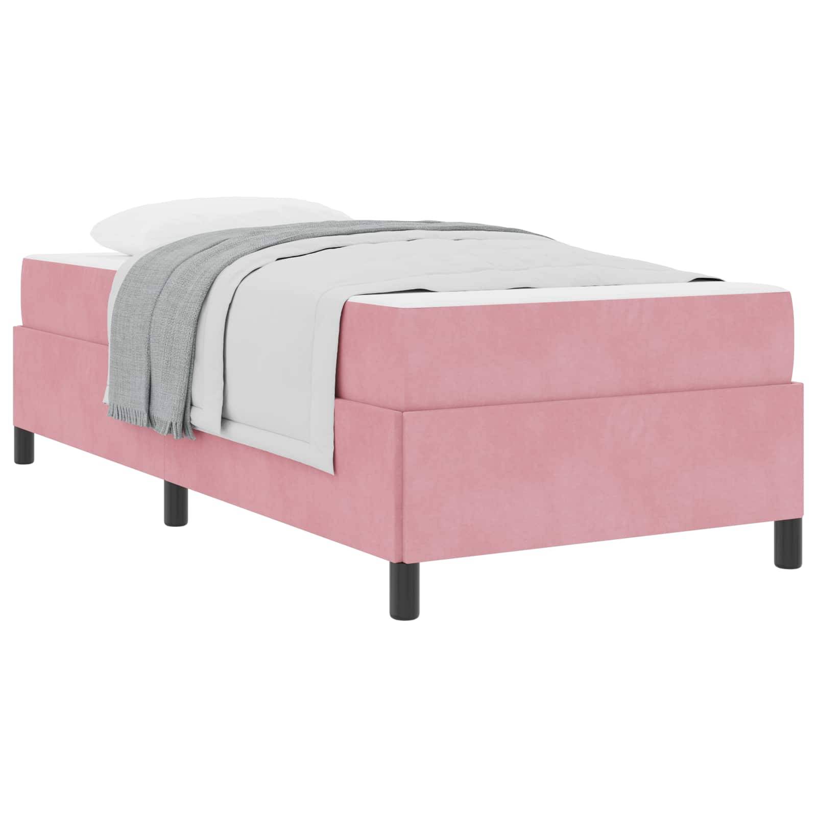 vidaXL Bettrahmen mit Matratze Rosa 80 x 200 cm Stoff