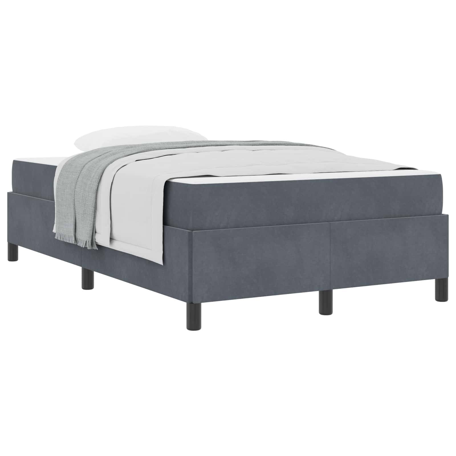 vidaXL Bettrahmen mit Matratze Dunkelgrau 120 x 190 cm Stoff