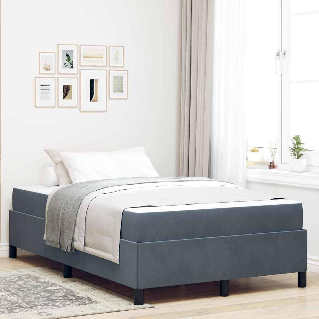 vidaXL Bettrahmen mit Matratze Dunkelgrau 120 x 190 cm Stoff