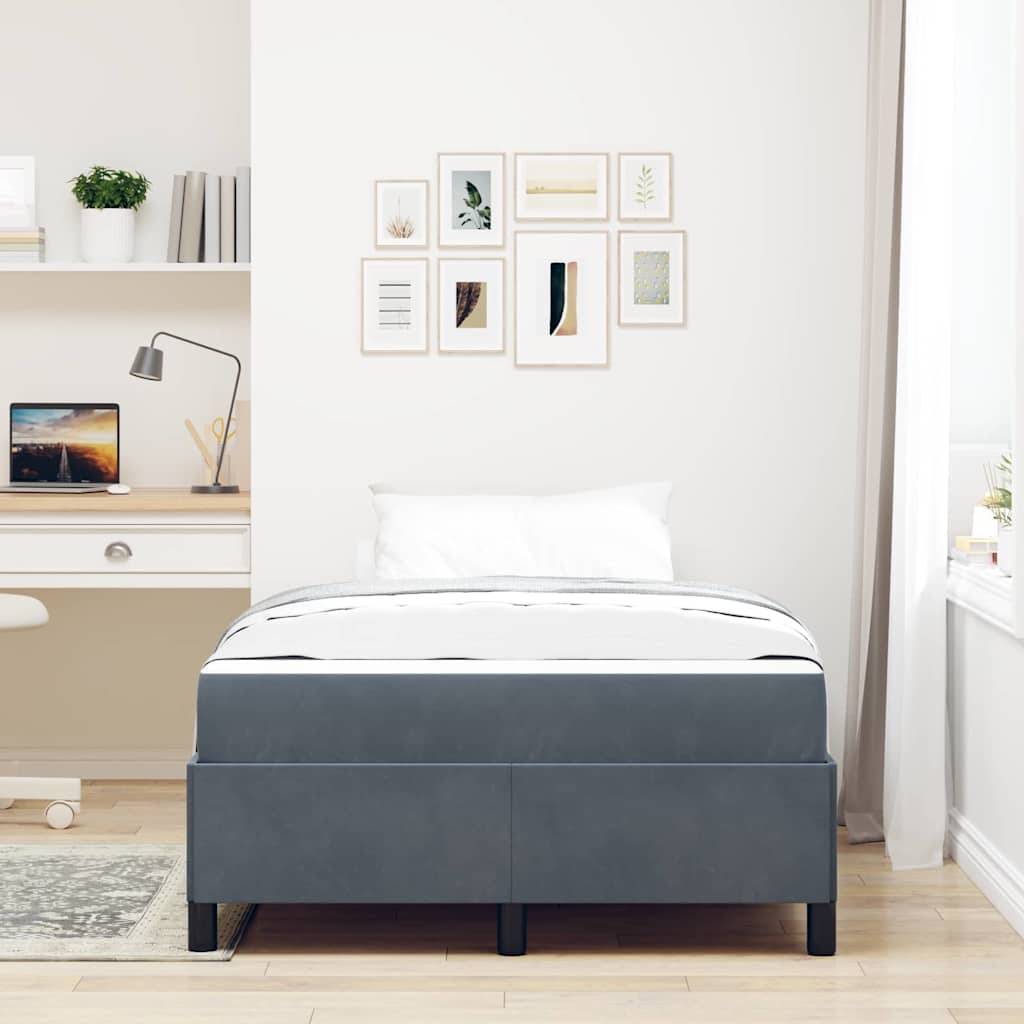 vidaXL Bettrahmen mit Matratze Dunkelgrau 120 x 190 cm Stoff