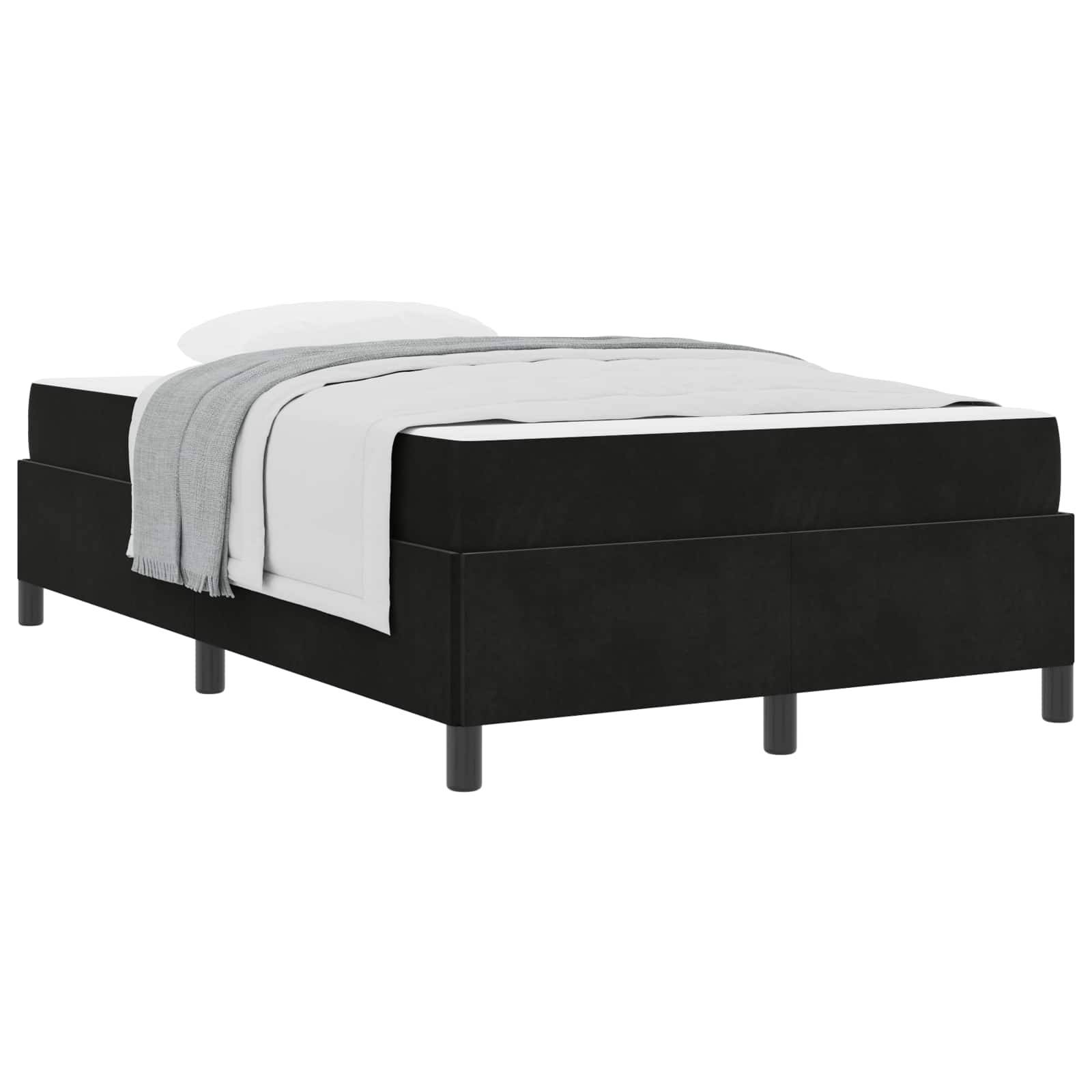vidaXL Bettrahmen mit Matratze Schwarz 120 x 190 cm Stoff