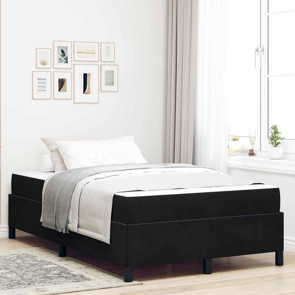 vidaXL Bettrahmen mit Matratze Schwarz 120 x 190 cm Stoff