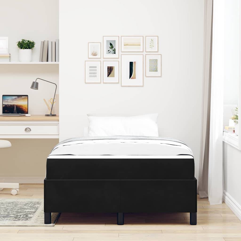 vidaXL Bettrahmen mit Matratze Schwarz 120 x 190 cm Stoff