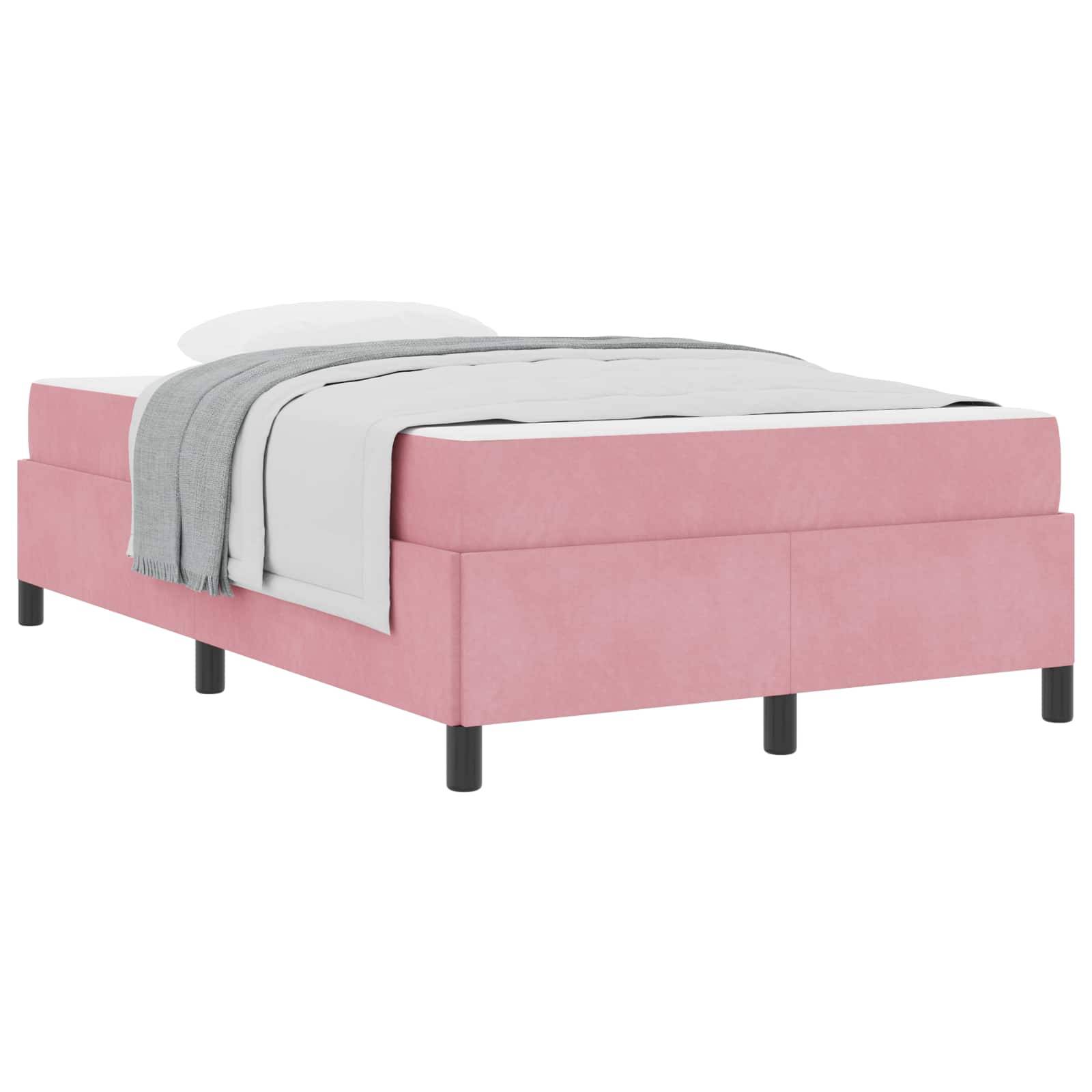 vidaXL Bettrahmen mit Matratze Rosa 120 x 190 cm Stoff