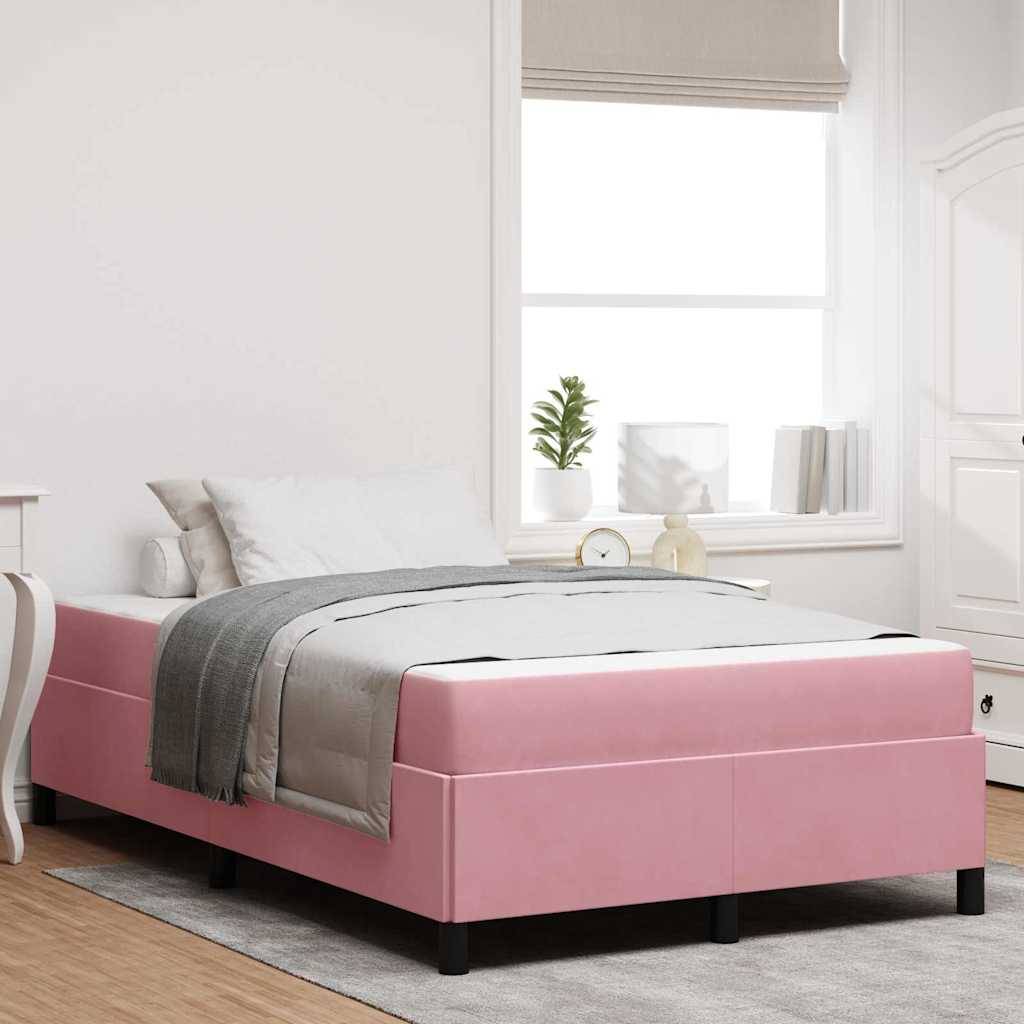 vidaXL Bettrahmen mit Matratze Rosa 120 x 190 cm Stoff