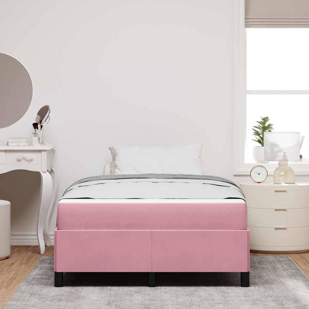 vidaXL Bettrahmen mit Matratze Rosa 120 x 190 cm Stoff