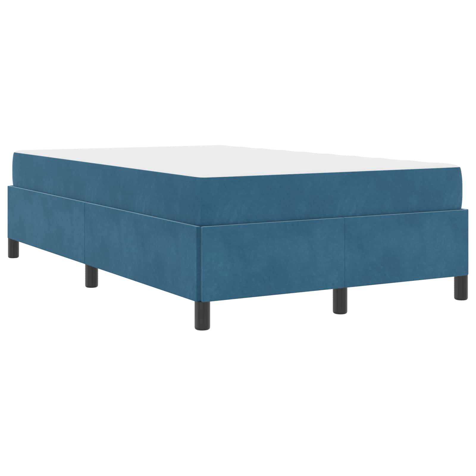 vidaXL Bettrahmen mit Matratze Dunkelblau 120 x 200 cm Stoff