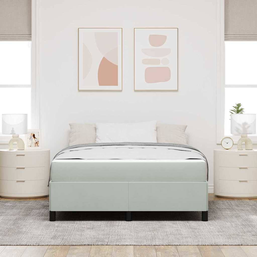 vidaXL Bettrahmen mit Matratze Hellgrau 140 x 190 cm Stoff