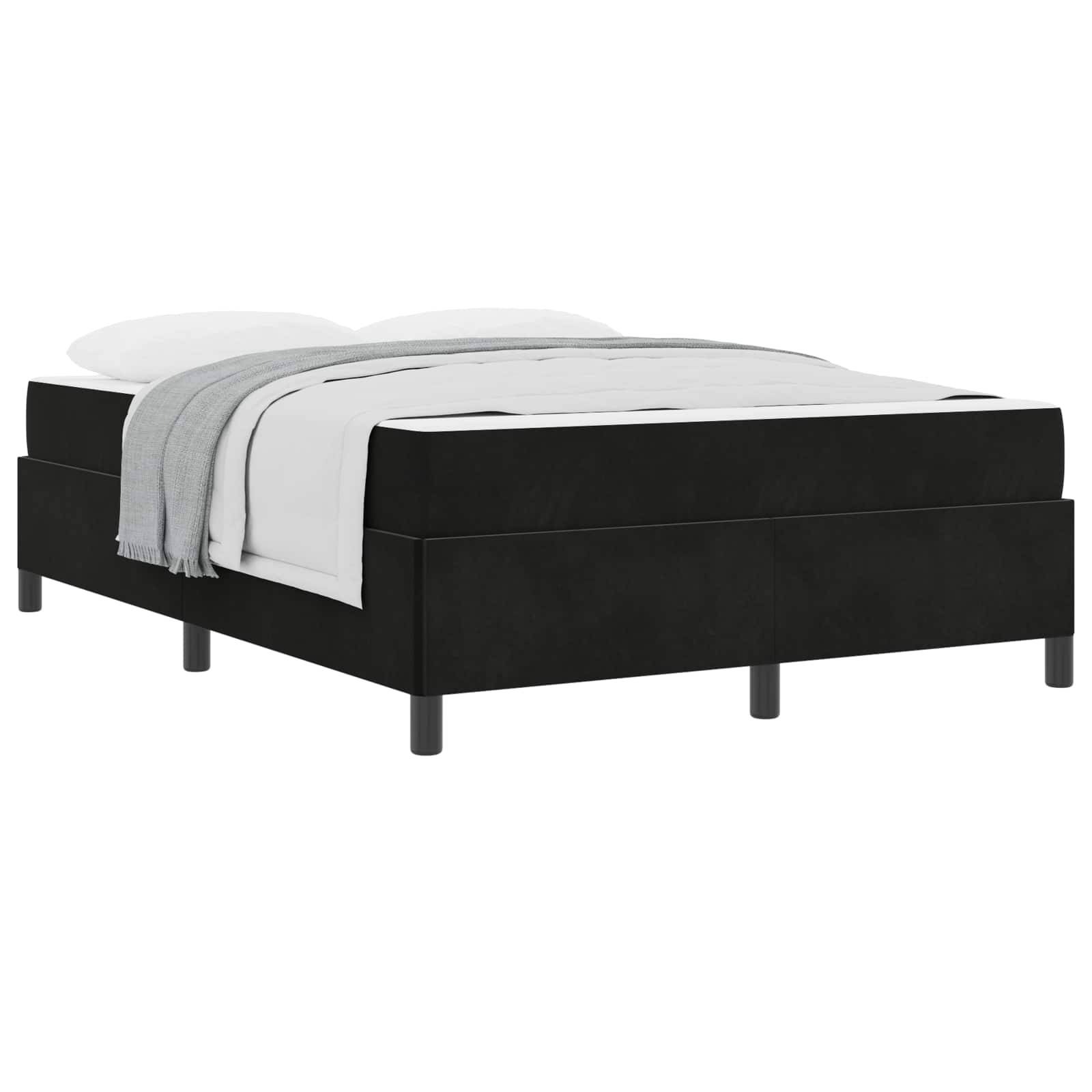 vidaXL Bettrahmen mit Matratze Schwarz 140 x 190 cm Stoff