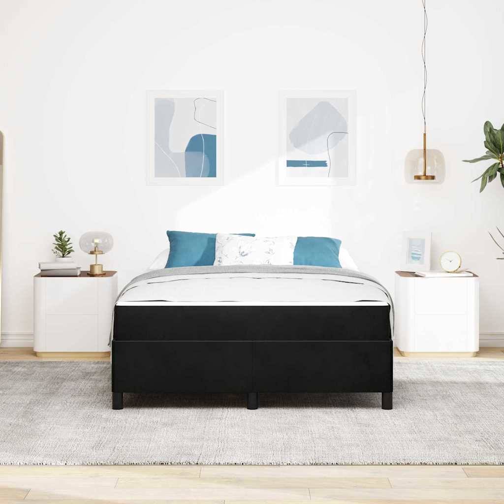 vidaXL Bettrahmen mit Matratze Schwarz 140 x 190 cm Stoff