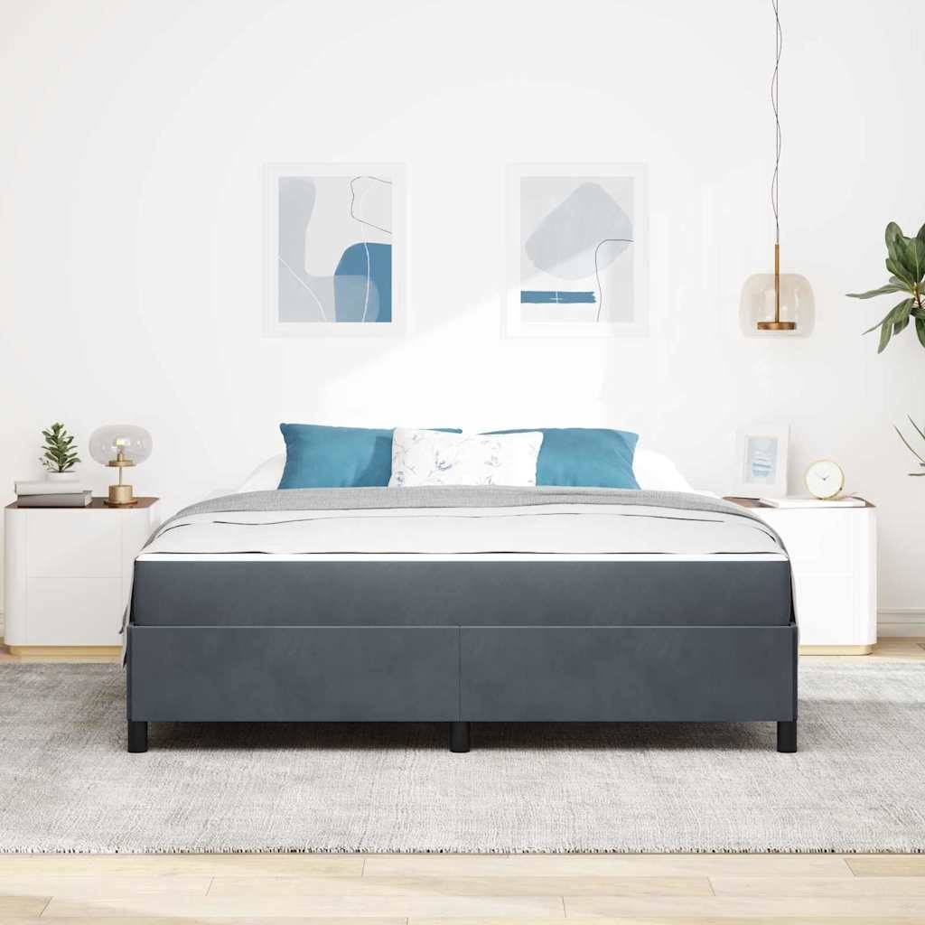 vidaXL Bettrahmen mit Matratze Dunkelgrau 180 x 200 cm Stoff