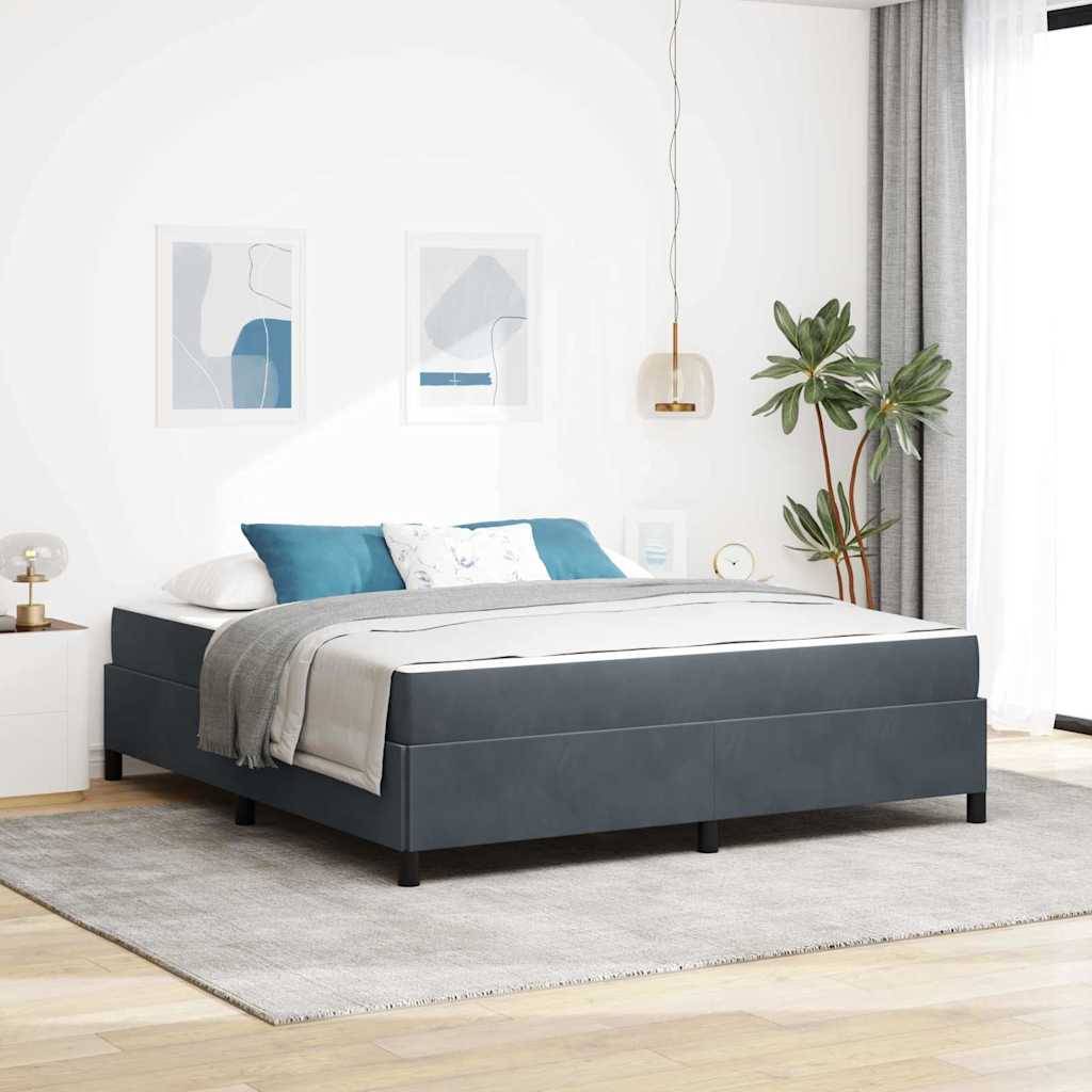 vidaXL Bettrahmen mit Matratze Dunkelgrau 180 x 200 cm Stoff