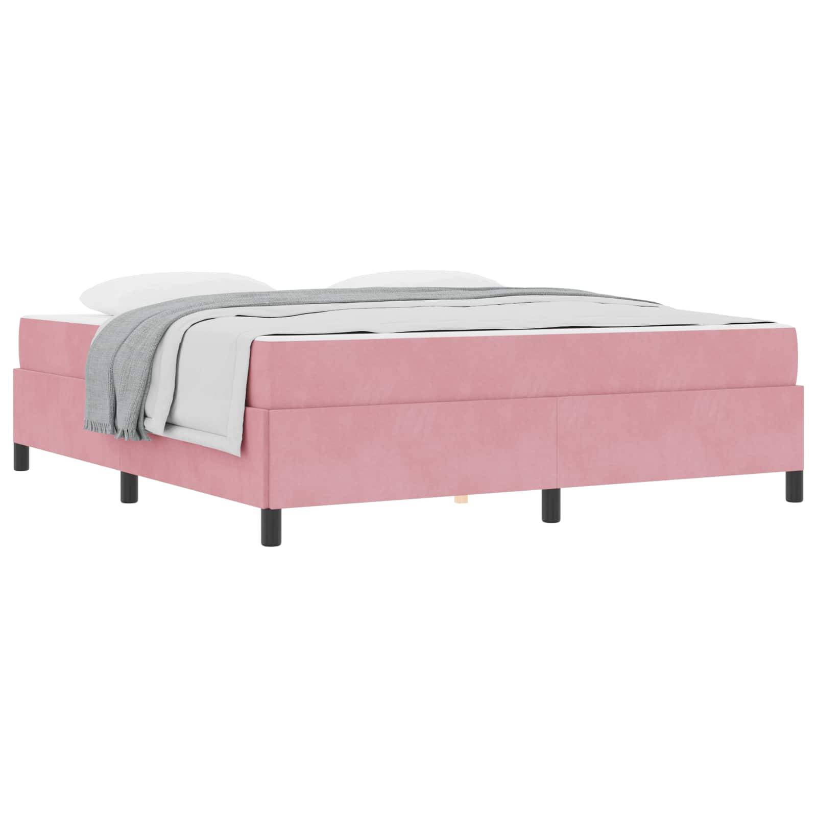 vidaXL Bettrahmen mit Matratze Rosa 180 x 200 cm Stoff