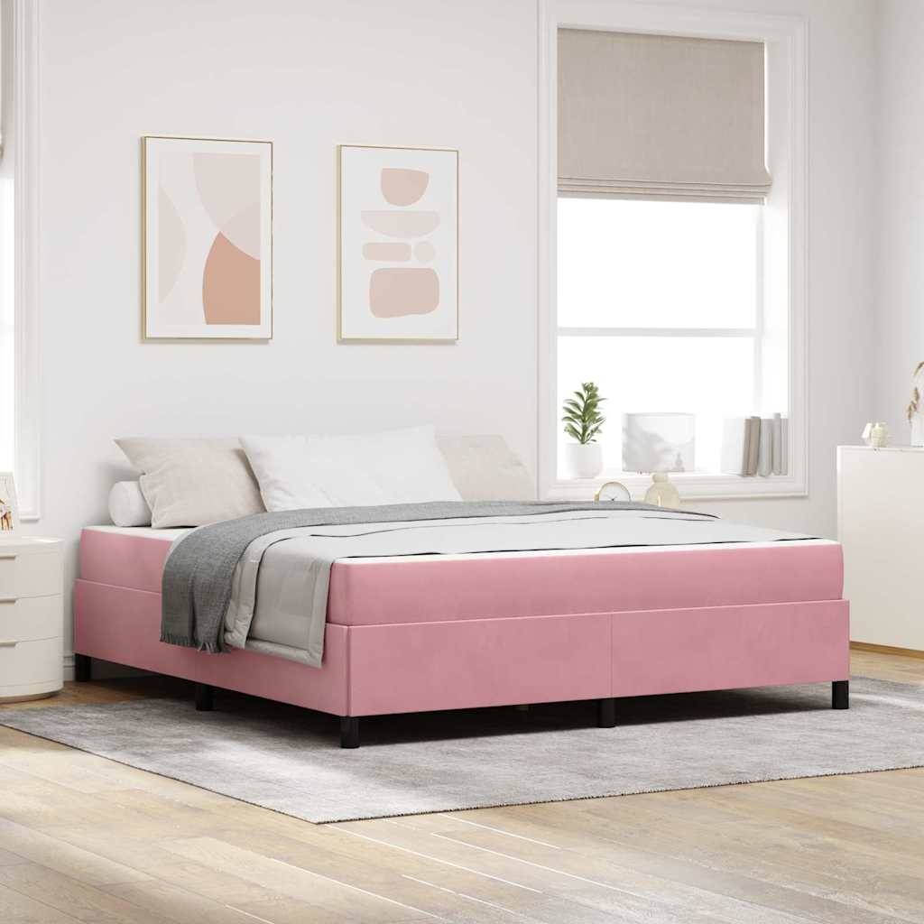 vidaXL Bettrahmen mit Matratze Rosa 180 x 200 cm Stoff