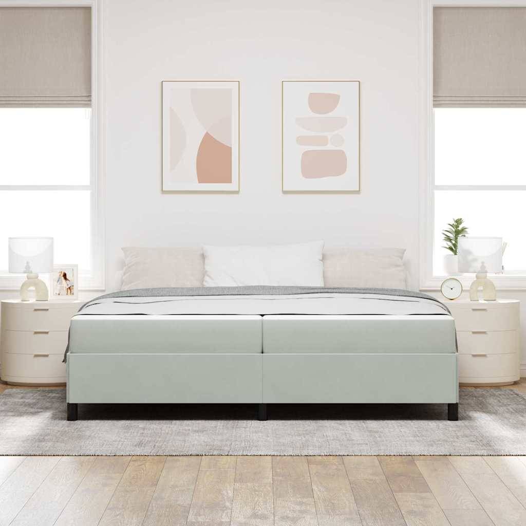 vidaXL Bettrahmen mit Matratze Hellgrau 200 x 200 cm Stoff