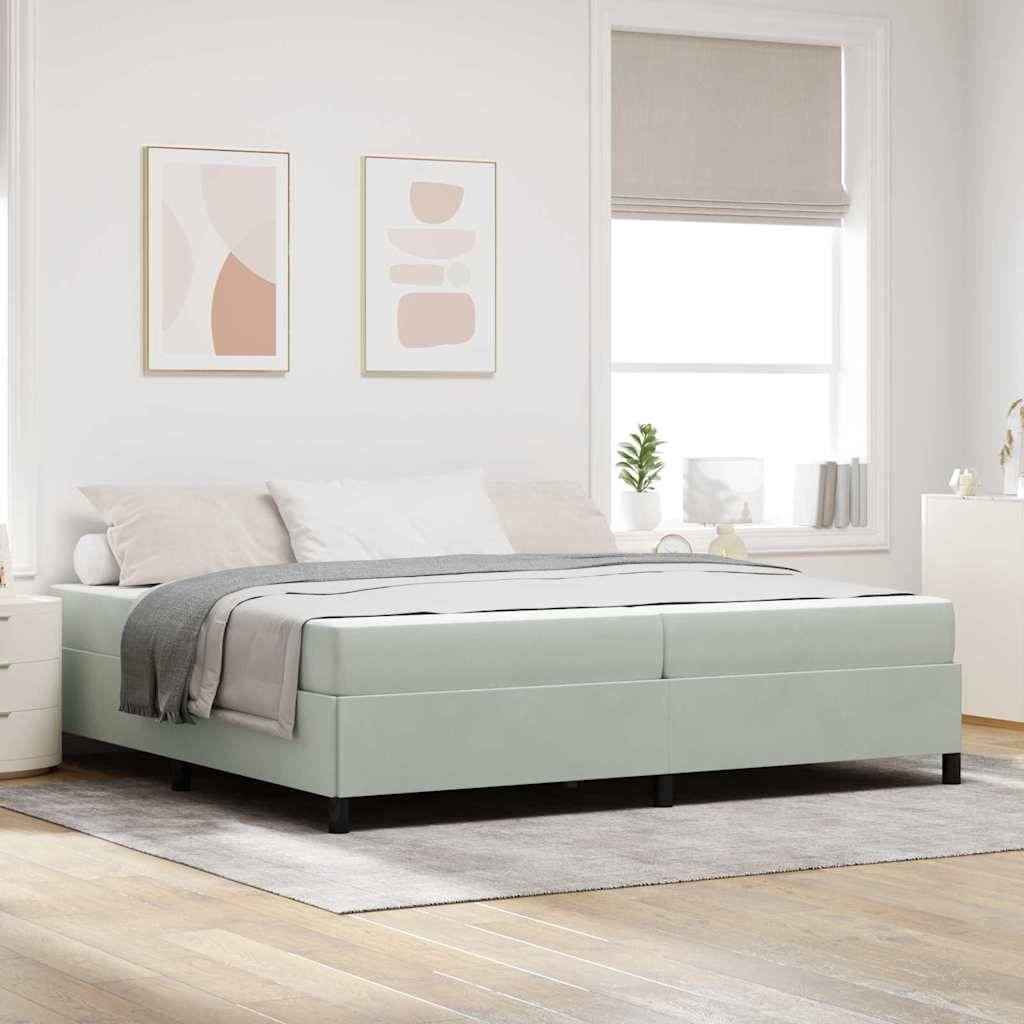 vidaXL Bettrahmen mit Matratze Hellgrau 200 x 200 cm Stoff