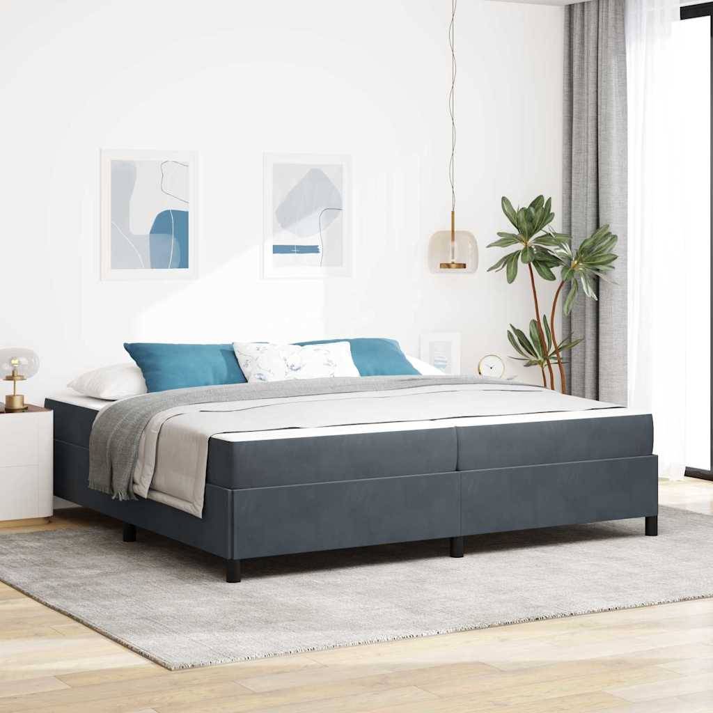 vidaXL Bettrahmen mit Matratze Dunkelgrau 200 x 200 cm Stoff