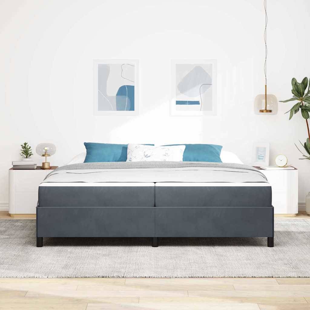 vidaXL Bettrahmen mit Matratze Dunkelgrau 200 x 200 cm Stoff