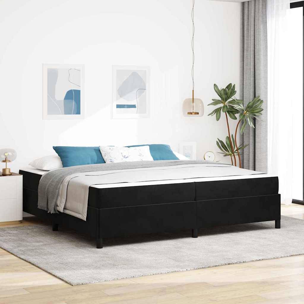 vidaXL Bettrahmen mit Matratze Schwarz 200 x 200 cm Stoff