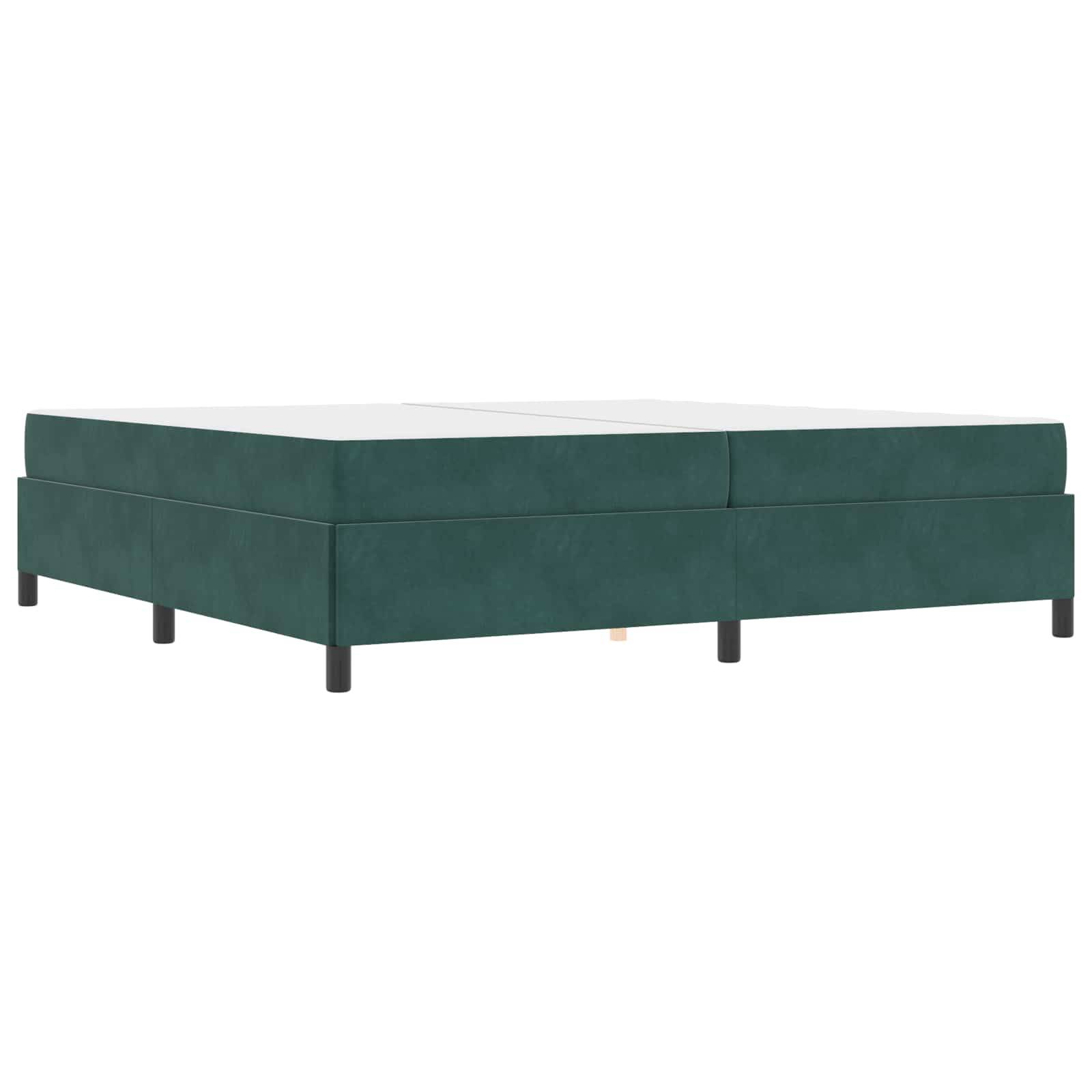 vidaXL Bettrahmen mit Matratze Dunkelgrün 200 x 200 cm Stoff