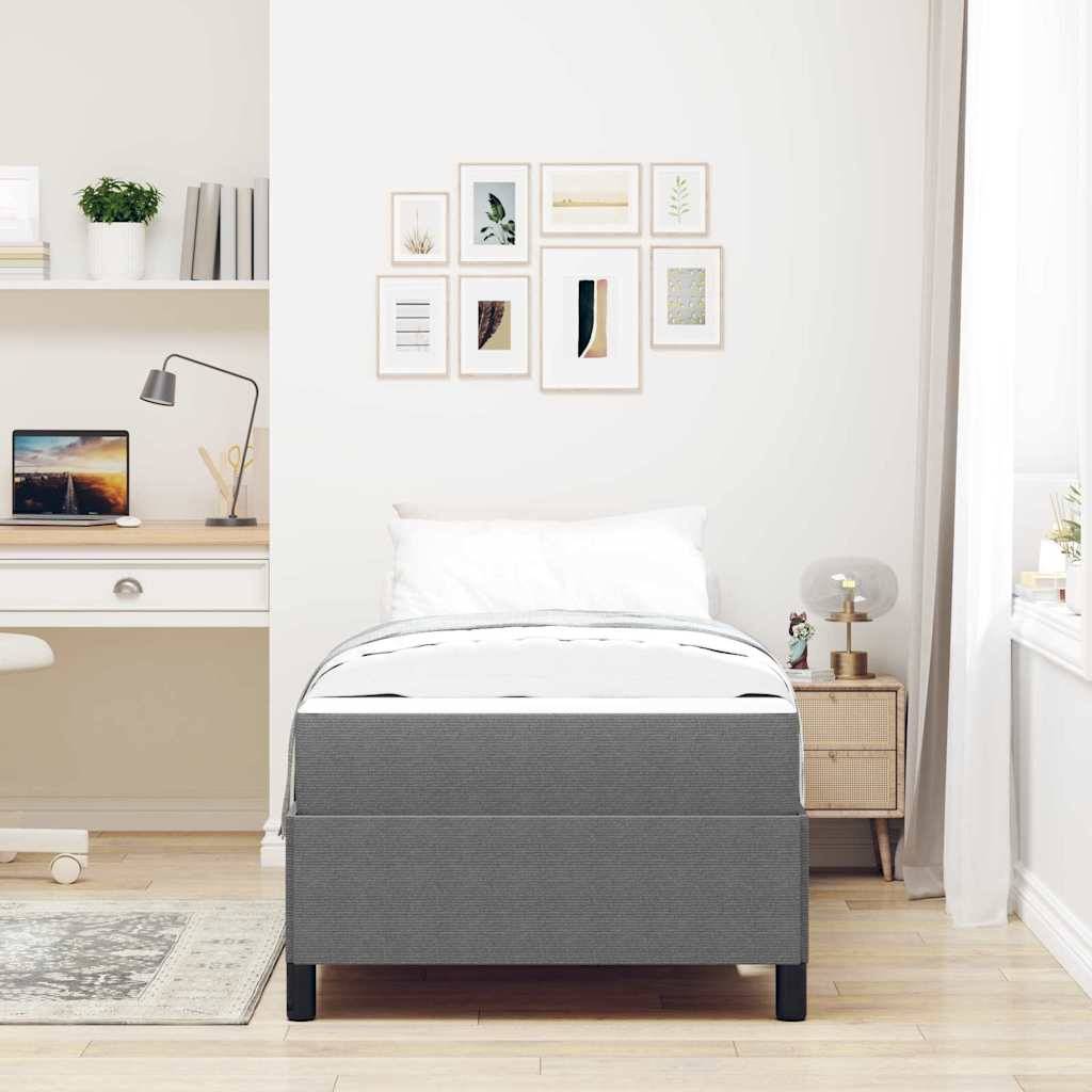 vidaXL Bettrahmen mit Matratze Hellgrau 80 x 200 cm Stoff