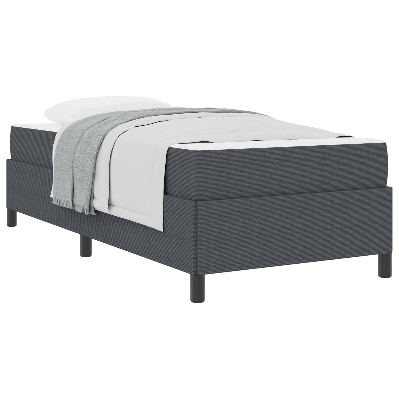 vidaXL Bettrahmen mit Matratze Dunkelgrau 80 x 200 cm Stoff