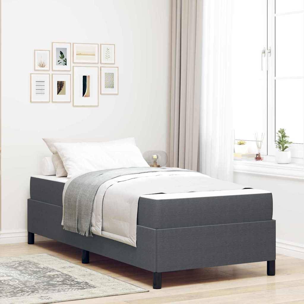 vidaXL Bettrahmen mit Matratze Dunkelgrau 80 x 200 cm Stoff