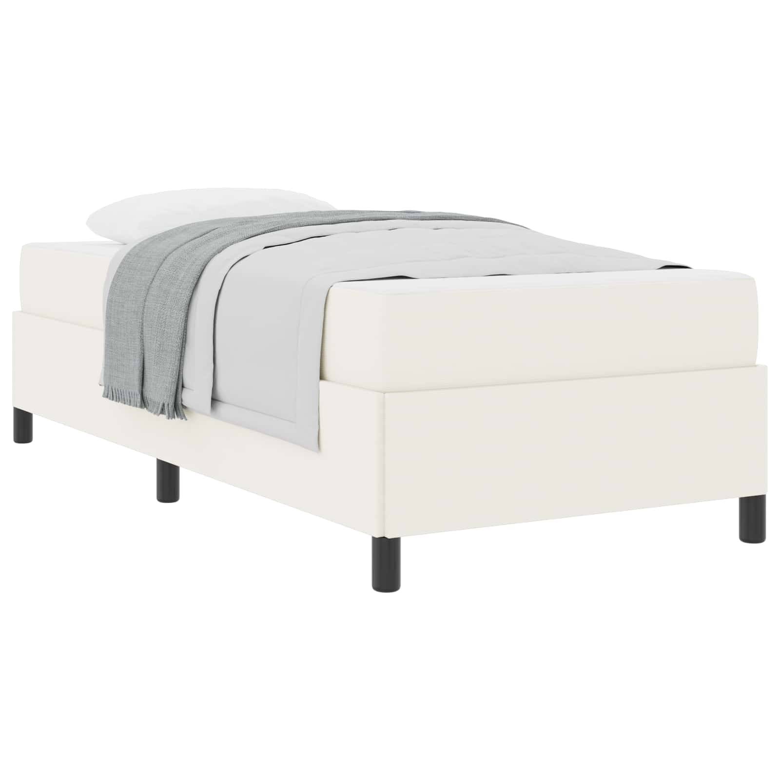 vidaXL Bettrahmen mit Matratze Creme 90 x 200 cm Stoff