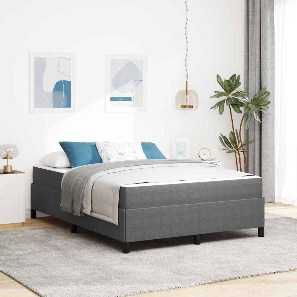 vidaXL Bettrahmen mit Matratze Hellgrau 140 x 190 cm Stoff