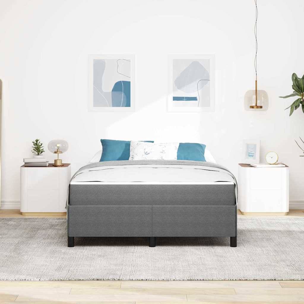 vidaXL Bettrahmen mit Matratze Hellgrau 140 x 190 cm Stoff