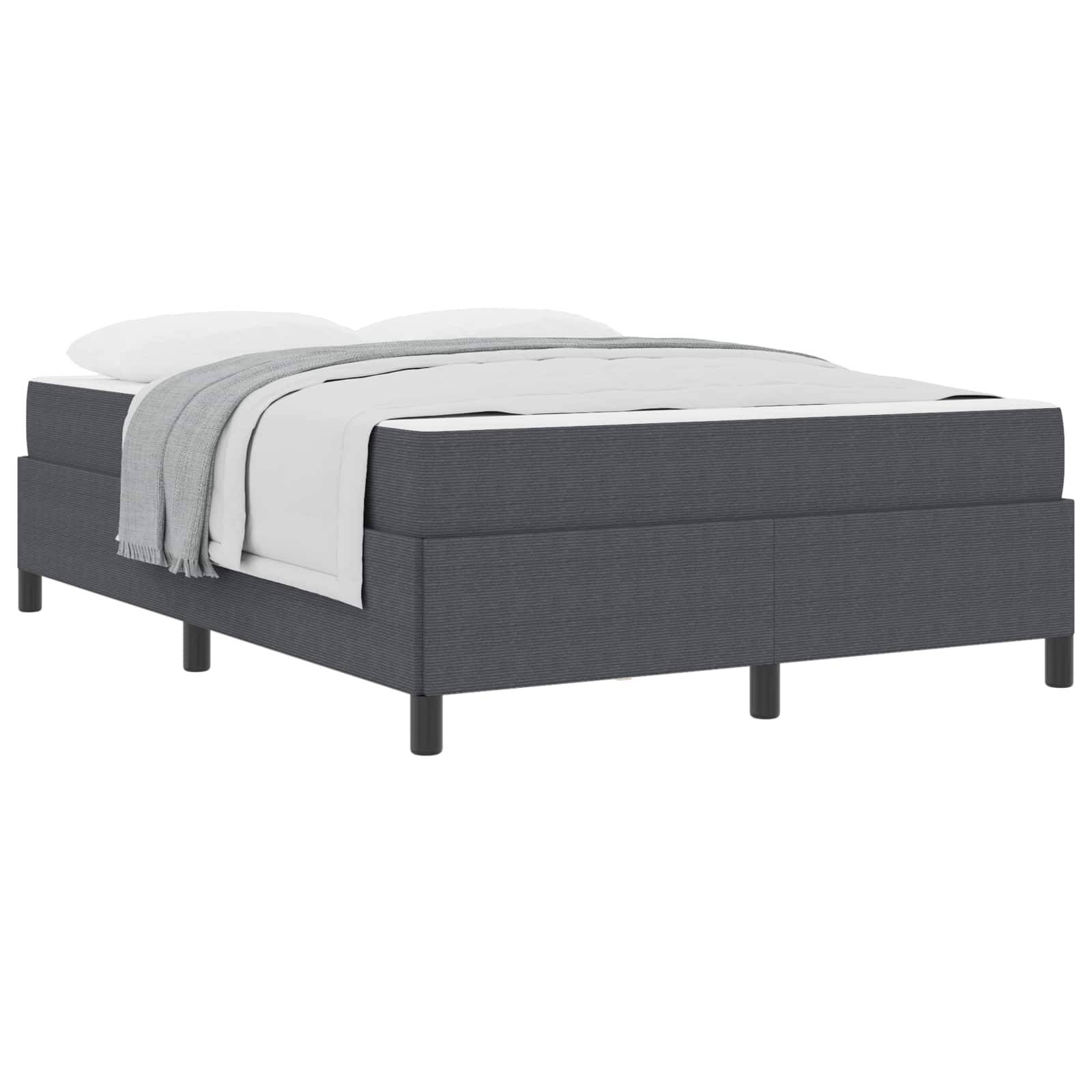 vidaXL Bettrahmen mit Matratze Dunkelgrau 160 x 200 cm Stoff