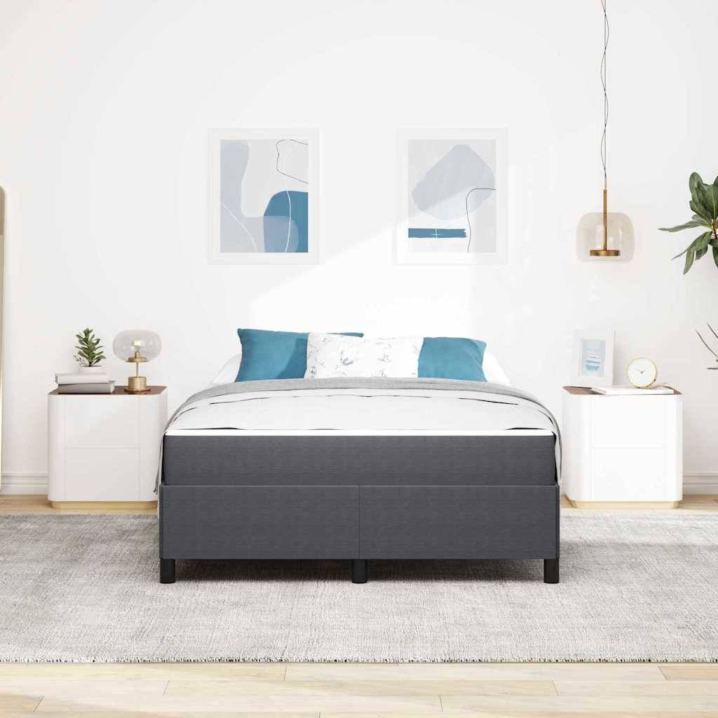 vidaXL Bettrahmen mit Matratze Dunkelgrau 140 x 190 cm Stoff
