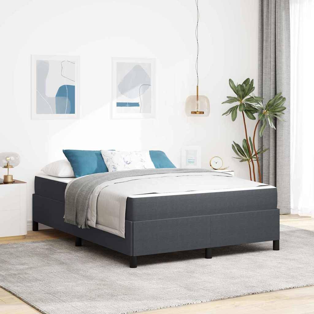 vidaXL Bettrahmen mit Matratze Dunkelgrau 140 x 190 cm Stoff