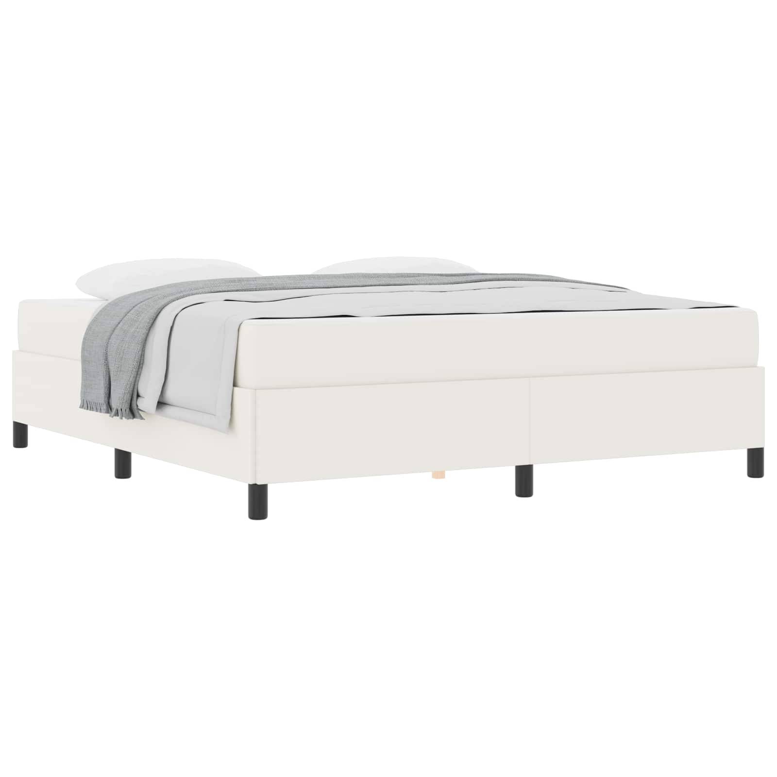 vidaXL Bettrahmen mit Matratze Creme 180 x 200 cm Stoff