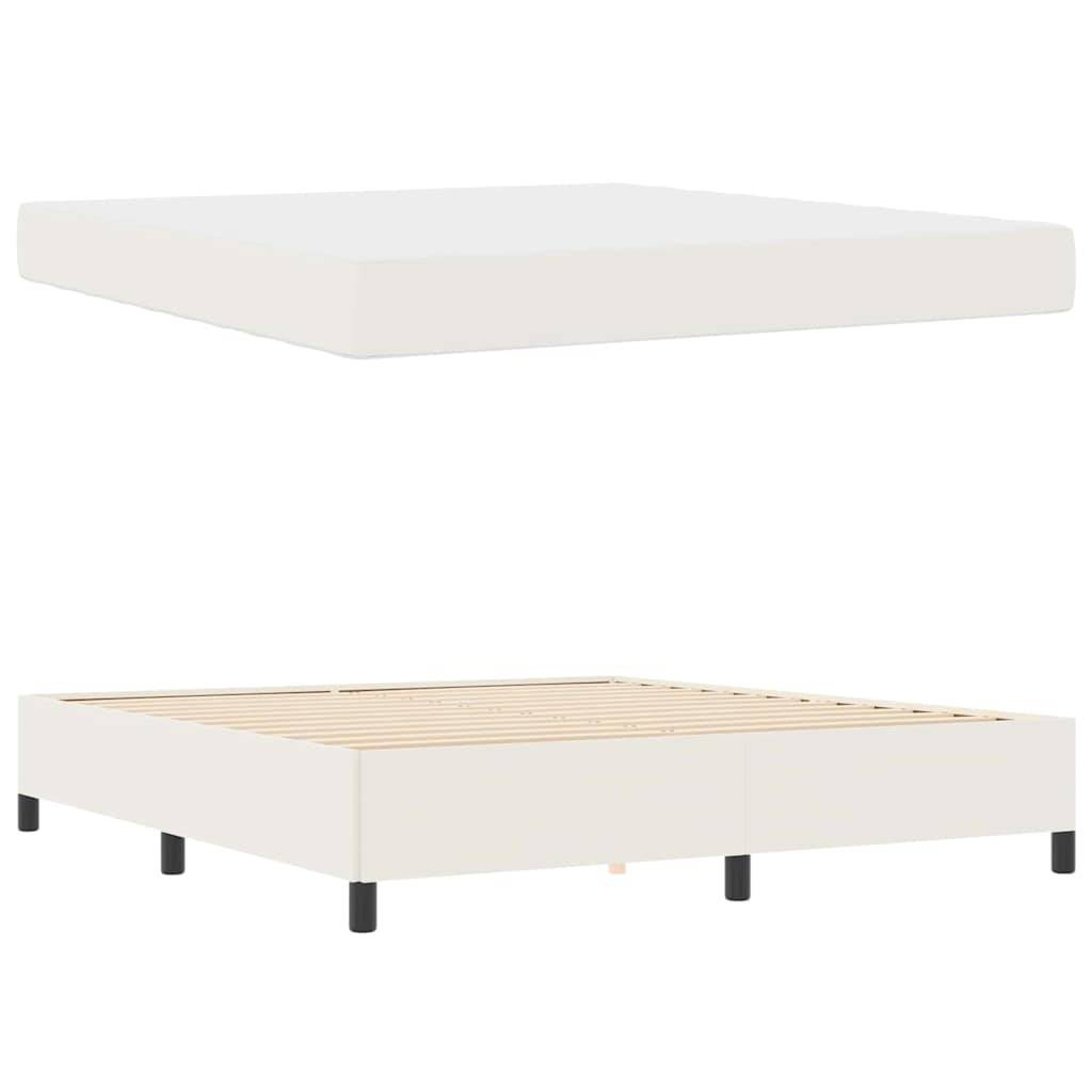 vidaXL Bettrahmen mit Matratze Creme 180 x 200 cm Stoff
