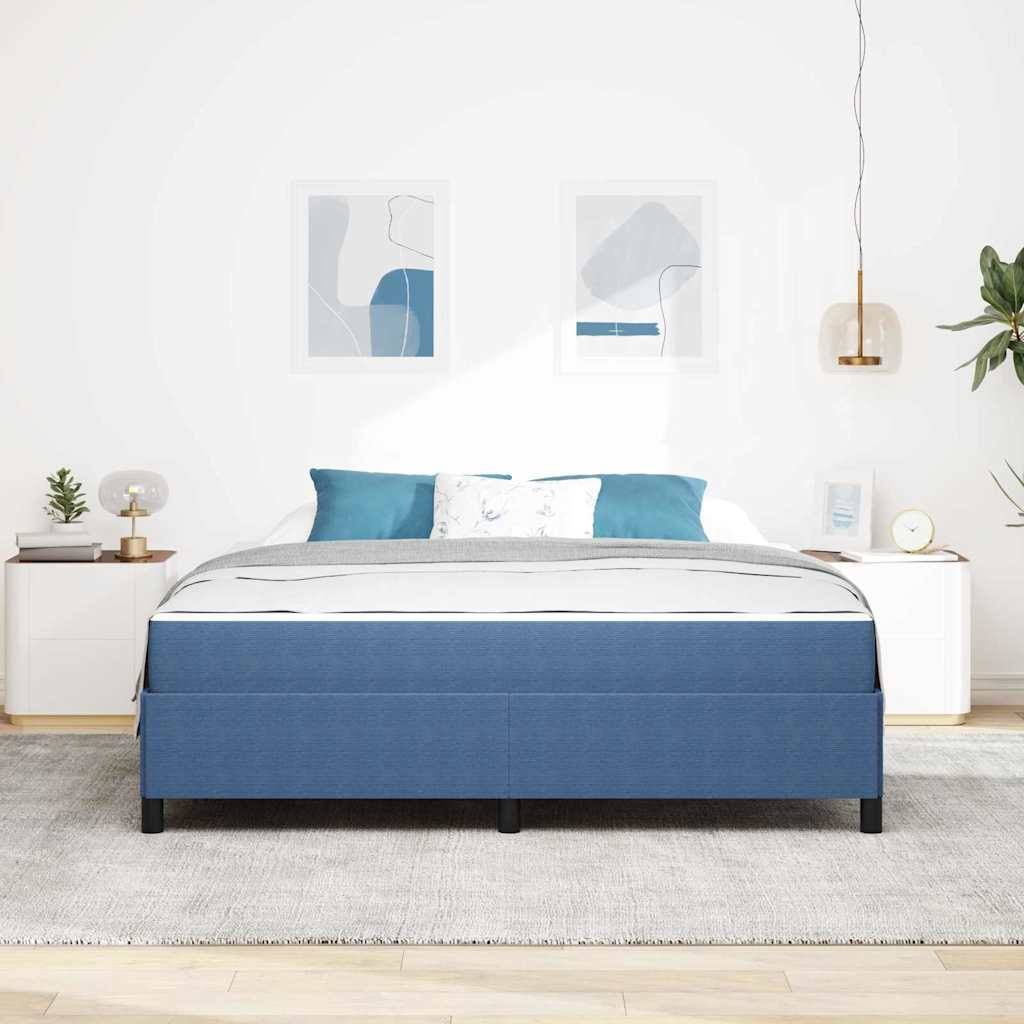 vidaXL Bettrahmen mit Matratze Blau 180 x 200 cm Stoff