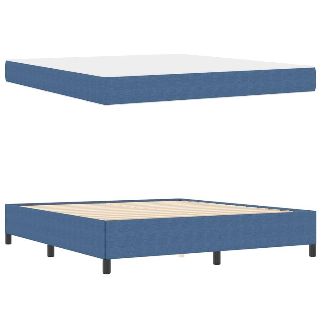 vidaXL Bettrahmen mit Matratze Blau 180 x 200 cm Stoff
