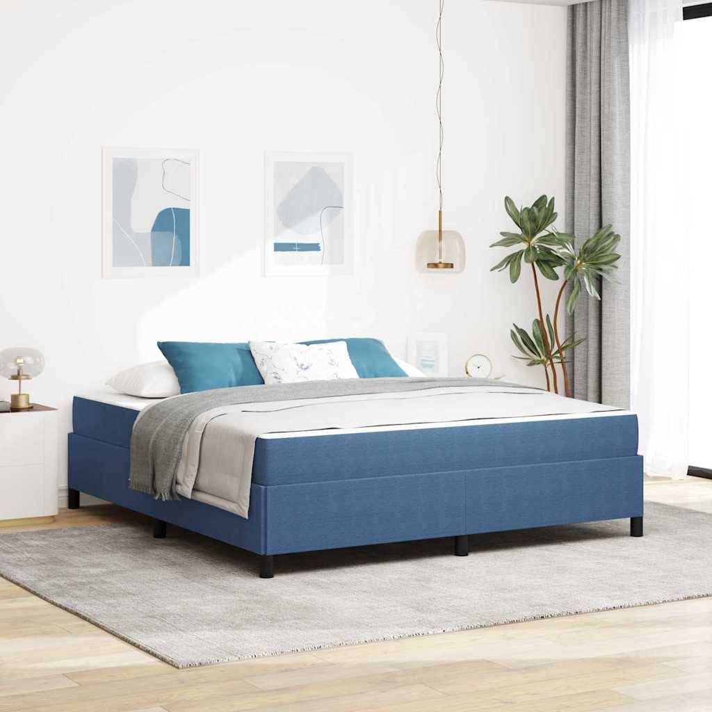 vidaXL Bettrahmen mit Matratze Blau 180 x 200 cm Stoff