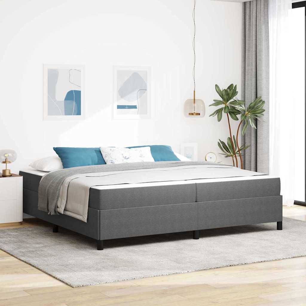 vidaXL Bettrahmen mit Matratze Hellgrau 200 x 200 cm Stoff