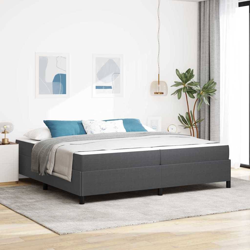 vidaXL Bettrahmen mit Matratze Dunkelgrau 200 x 200 cm Stoff