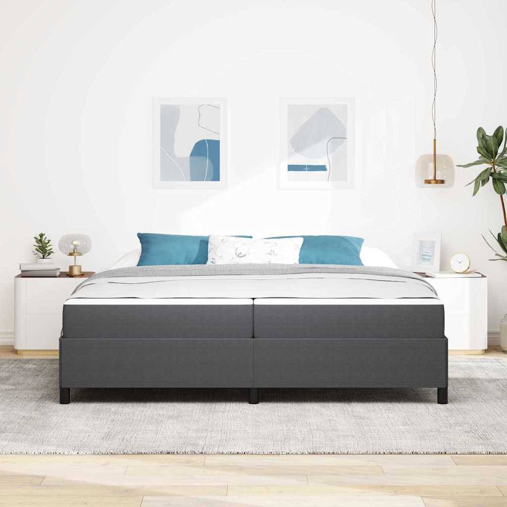 vidaXL Bettrahmen mit Matratze Dunkelgrau 200 x 200 cm Stoff