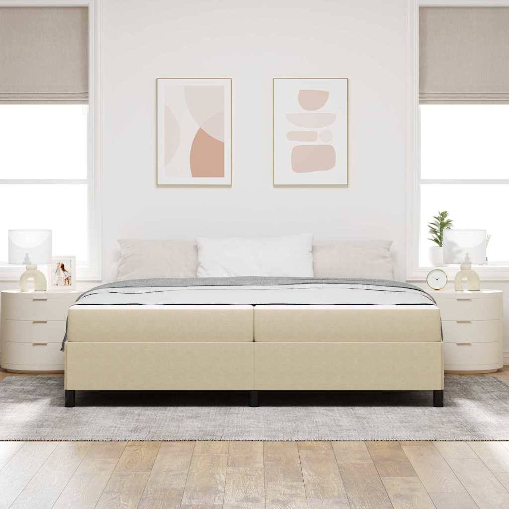 vidaXL Bettrahmen mit Matratze Hellgrün-Grau 200 x 200 cm Stoff