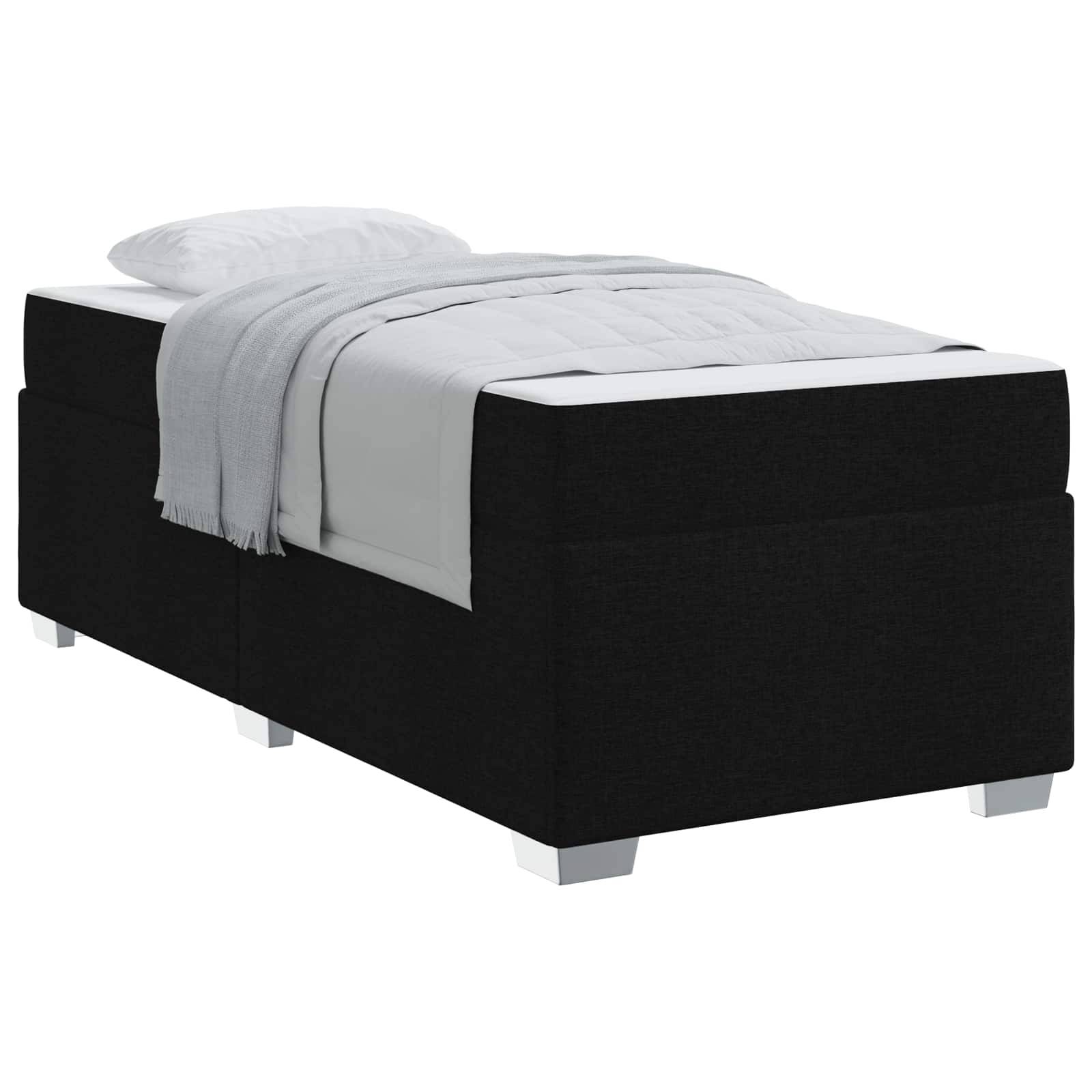 vidaXL Bettrahmen mit Matratze Schwarz 80 x 200 cm Stoff