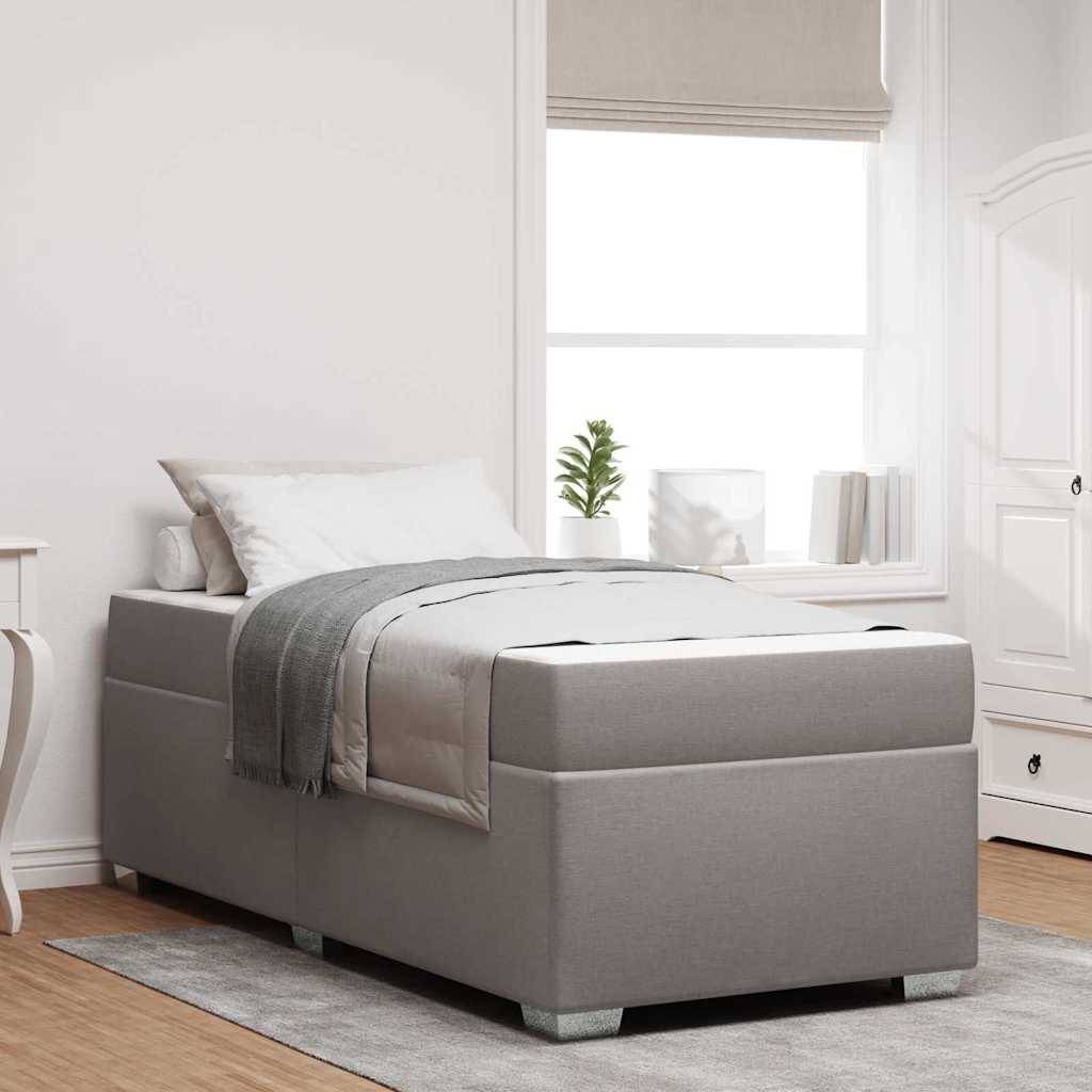 vidaXL Bettrahmen mit Matratze Taupe 80 x 200 cm Stoff